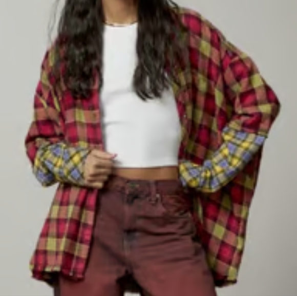 NWOT BDG Urban Outfitters One Way Or Another Plaid Flannel Shirt Size Small - Picture 15 of 15